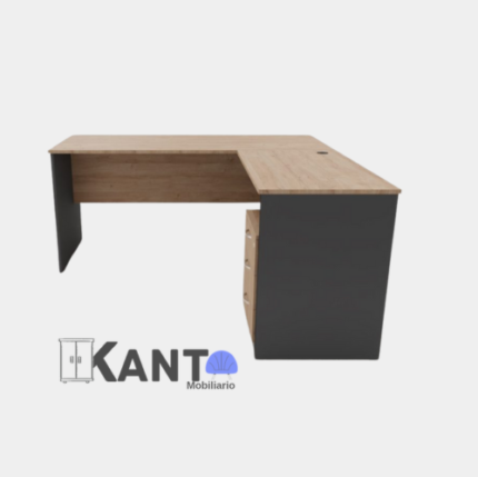 ESCRITORIO EN L LATERAL 90CM. CON CAJONERA MOVIL 3C